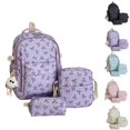 thumbnail image 1 of HJYCHN Boy Backpack Bow Print 3Pc Set Daypack with Crossbody Pencil Case Back to School Supplies for Kids Backpack for Teen Girls Purple, 1 of 6
