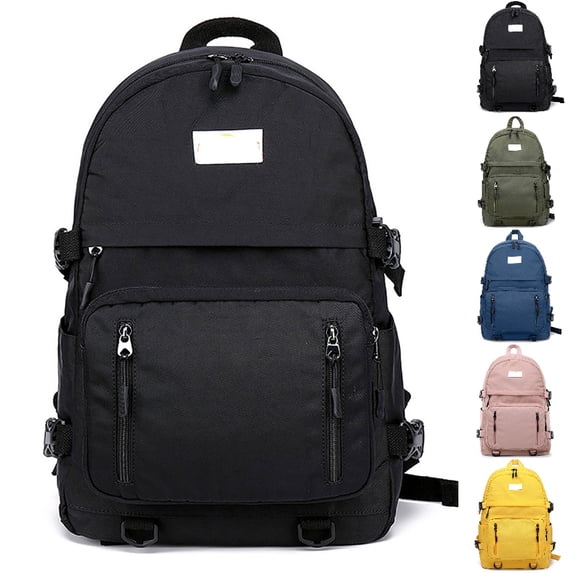 HJYCHN Boy Backpack Technical Style Solid Color Daypack with Adjustable Side Straps Back to School Supplies for Kids Backpack for Girls Black