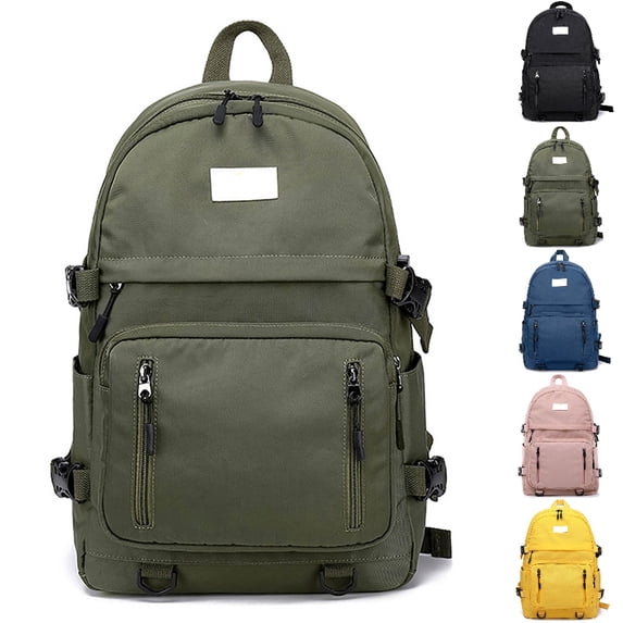 HJYCHN Boy Backpack Technical Style Solid Color Daypack with Adjustable Side Straps Back to School Supplies for Kids Backpack for Girls Green