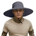 thumbnail image 1 of HJYCHN Breathable Outdoor Sun Hat for Men and Women Wide Brim UPF 50+ Fishing Hiking Summer Travel Lightweight Adjustable Bucket Cap Dark Gray One Size, 1 of 5