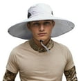 thumbnail image 1 of HJYCHN Breathable Outdoor Sun Hat for Men and Women Wide Brim UPF 50+ Fishing Hiking Summer Travel Lightweight Adjustable Bucket Cap Light Gray One Size, 1 of 5