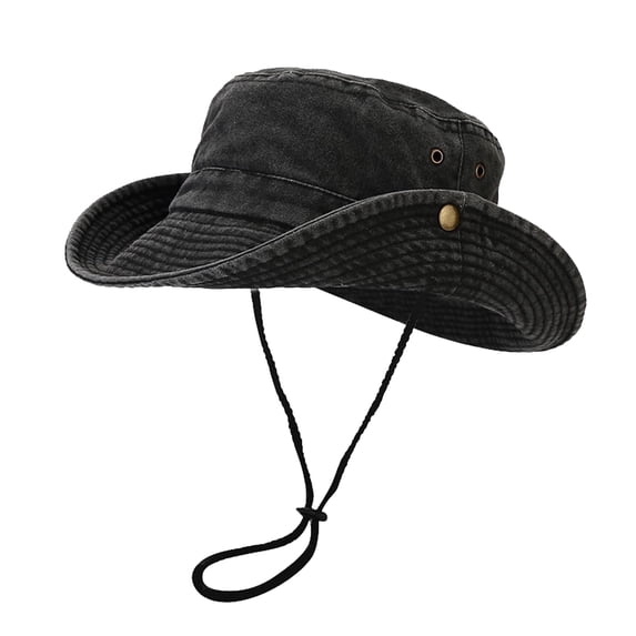 HJYCHN Breathable Wide Brim Boonie Hat Outdoor Mesh Sun Cap For Travel Fishing Hiking Black One Size