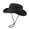 thumbnail image 1 of HJYCHN Breathable Wide Brim Boonie Hat Outdoor Mesh Sun Cap For Travel Fishing Hiking Black One Size, 1 of 3