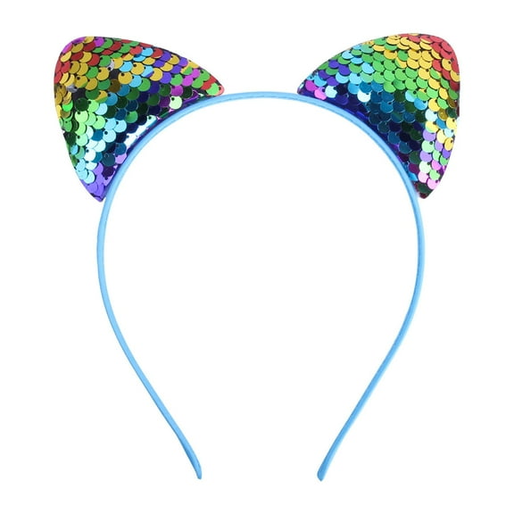 HJYCHN Childrens Glitter Cat Ears Headband Sparkling Cartoon Festival Party Hair Accessory for Girls Multicolour One Size