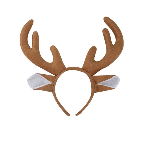 HJYCHN Christmas Reindeer Ear Headband Festive Hair Accessory for Kids Holiday Dress Up Party Props Khaki One Size
