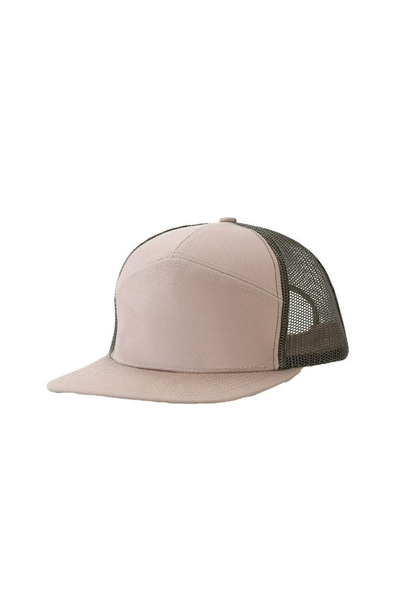 Classic Piece Trucker Mesh Baseball Cap Adjustable Snapback Driver Hat for Men Women Beige One Size