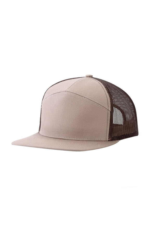 Classic Piece Trucker Mesh Baseball Cap Adjustable Snapback Driver Hat for Men Women Khaki One Size