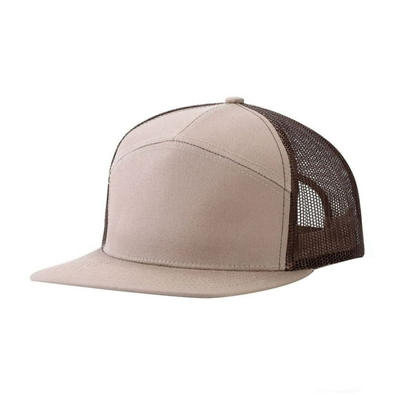 HJYCHN Classic Piece Trucker Mesh Baseball Cap Adjustable Snapback Driver Hat for Men Women Khaki One Size