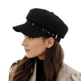 thumbnail image 1 of HJYCHN Classic Women Beret Newsboy Cap French Style Wool Blend Fashion Hat for Autumn Winter Spring Seasons Black One Size, 1 of 3
