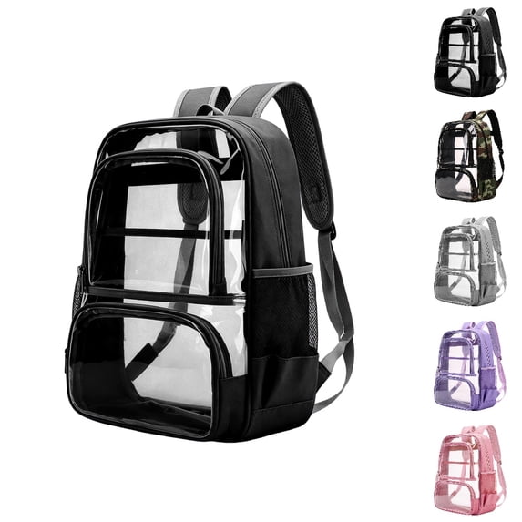 HJYCHN Clear Backpack Stadium Approved Privacy Design Multi Pocket Large Capacity School Bag School Backpack Black One Size