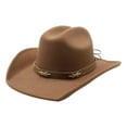 thumbnail image 1 of HJYCHN Cowboy Hat Men and Women Western Shapeable Wide Brim Sun Hat Outdoor Casual Hat for Gentlemen Cowboy Hats for Women Khaki One Size, 1 of 5