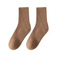 thumbnail image 1 of HJYCHN Crew Socks for Women Fall Winter Thickened Warm Loop Mid Tube Socks That Can Be Styled As Long Slouch Socks Thermal Socks Coffee One Size, 1 of 4