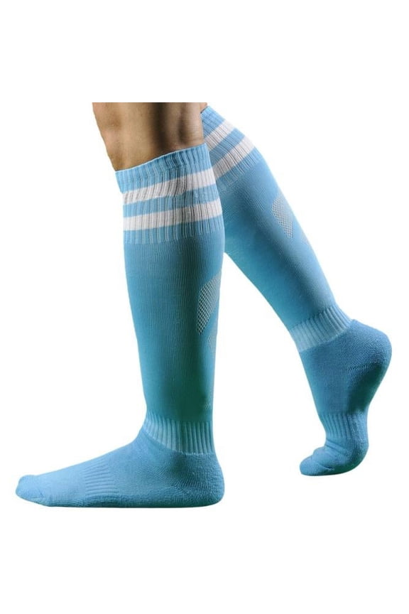 Crew Socks for Women Striped High Baseball Football Sport Long Socks for Men in Light Blue Socks for Women Light blue One Size