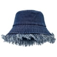 thumbnail image 1 of HJYCHN Distressed Denim Bucket Hat Unisex Washed Fisherman Sun Outdoor Travel Street Style Fashion Headwear BU2 M, 1 of 3