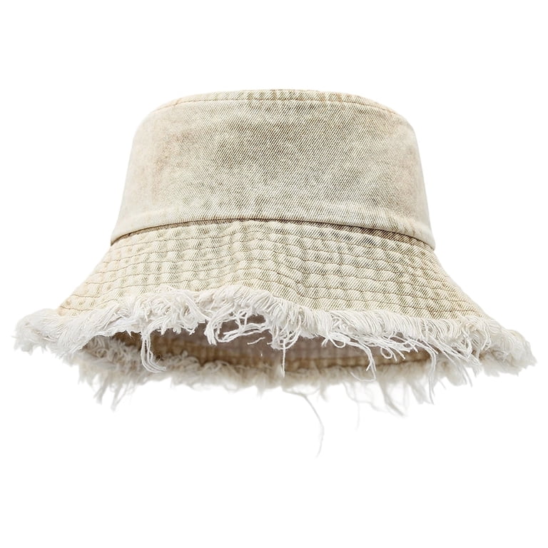 HJYCHN Distressed Denim Bucket Hat Unisex Washed Fisherman  display picture 1
