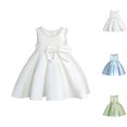thumbnail image 1 of HJYCHN Dresses for Girls Sleeveless White Party Dress with Pearl and Large Bow for Toddler Dress 6 Years, 1 of 4