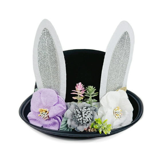 HJYCHN Easter Rabbit Ears Beret Cute Rounded Hat Party Performance Prop Accessory Black One Size