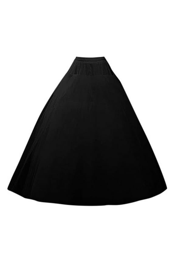 Elegant A-line Wedding Dress Underskirt Gown for Women with Built-In Petticoat Support Strapless Black One Size