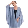 thumbnail image 1 of HJYCHN Elegant Bohemian Long Shawl Wrap Fashionable Lightweight Beach Scarf Cover Up for Women Travel Accessories Blue One Size, 1 of 3