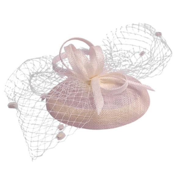 HJYCHN Elegant Bride Hat with Linen Netting for Weddings and Parties - Headpiece and Hair Accessory for Beige One Size