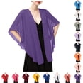 thumbnail image 1 of HJYCHN Shawl Wraps for Women Solid Color Open Front Cape Shawl Flowy Oversized Sleeves Cover up for Wedding Party Evening Sun Cover Scarf for Women Purple A, 1 of 5