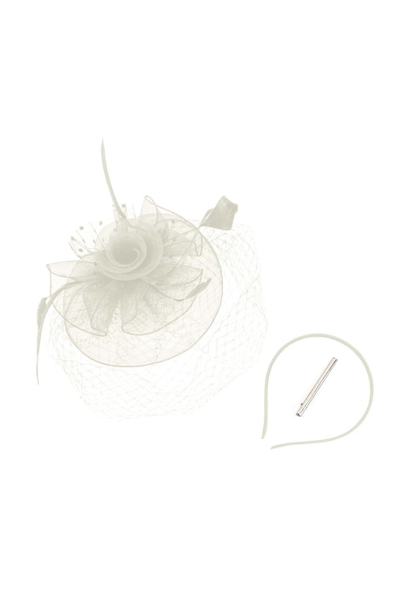 Elegant Feather Bridal Hat Fascinator Headband For Women Wedding Party Evening Events Headpiece White One Size