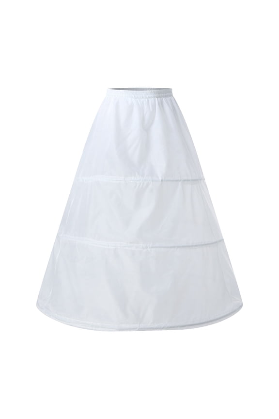 Elegant Floor Length Wedding Gown Petticoat Underskirt with Triple Hoop A-line Design for Women White One Size