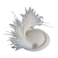 thumbnail image 1 of HJYCHN Elegant French Mini Top Hat Hair Accessory for Weddings - Bridal Headpiece Fascinator Ideal for and Formal Events Beige One Size, 1 of 2