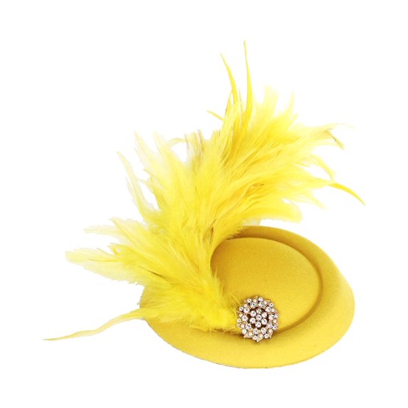 HJYCHN Elegant French Mini Top Hat Hair Accessory for Weddings - Bridal Headpiece Fascinator Ideal for and Formal Events Yellow One Size