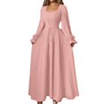 thumbnail image 1 of HJYCHN Elegant Minimalist Women Solid Chiffon Long Sleeve Dress with Waist for Modern Style and Comfortable Daywear Occasions Pink XL, 1 of 8