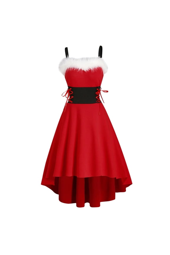 Elegant Off Shoulder Women Party Dress with Lace Up Detail and Asymmetrical High Low Hemline for Festive Holiday Occasions Red XXL