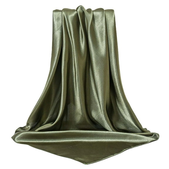 HJYCHN Elegant Satin Beret Hat Fashionable Silk Headwrap Scarf for Women Stylish Hair Accessory and Comfortable Sleeping Cap Army Green One Size