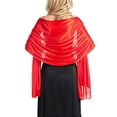 thumbnail image 1 of HJYCHN Elegant Satin Evening Wrap Shawl Soft Party Wear Formal Dinner Lightweight Dressy Cover Up Red One Size, 1 of 1