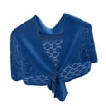 thumbnail image 1 of HJYCHN Elegant Shawl Wrap Versatile Outerwear Lace Knit Cape Lightweight Cardigan Sun Cover Up for Women Daily Wear Blue One Size, 1 of 3