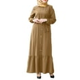 thumbnail image 1 of HJYCHN Elegant Women Long Sleeve Pullover Abaya Dress for Daily Prayer Wear and Fashion Long Dress Khaki M, 1 of 5