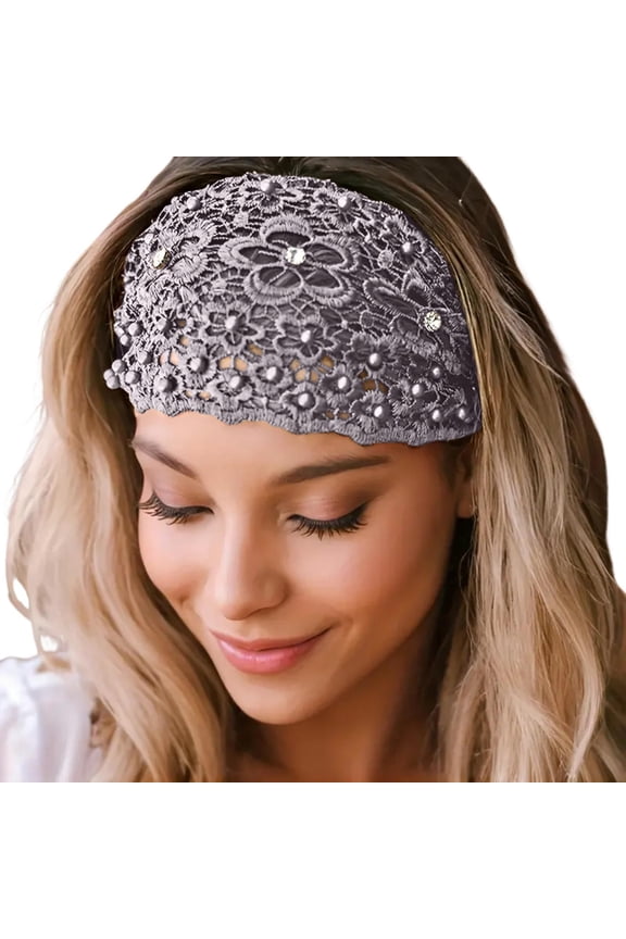 Elegant Women Turban Hatbow Sequins Hair Bonnet Head Scarf Wrap Cover Everyday Wear Head Accessories Grey One Size