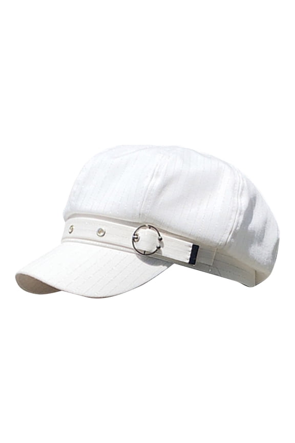 Elegant Women's Beret Newsboy Cap for All Seasons Soft Wool Blend Fashion Headwear with Brim White One Size
