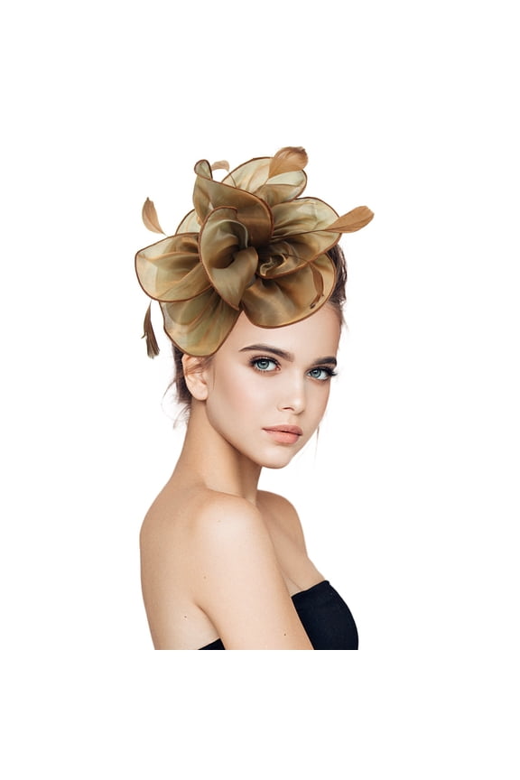 Elegant Women's Floral Pillbox Hat for Tea Party Wedding and Events Coffee One Size