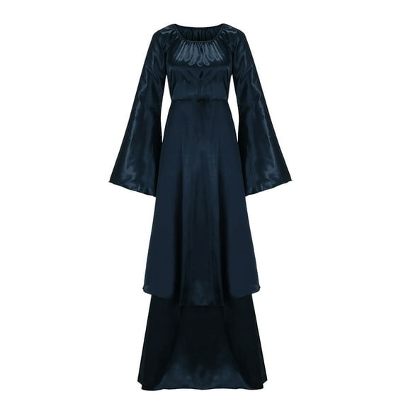 HJYCHN Elegant Women's Plus Size Long Sleeve Solid Bandage Party Gown for and Evening Events Navy XXL