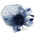 thumbnail image 1 of HJYCHN Elegant Women's Tea Party Headband with Floral Wedding Feather Hair Accessory Navy One Size, 1 of 3