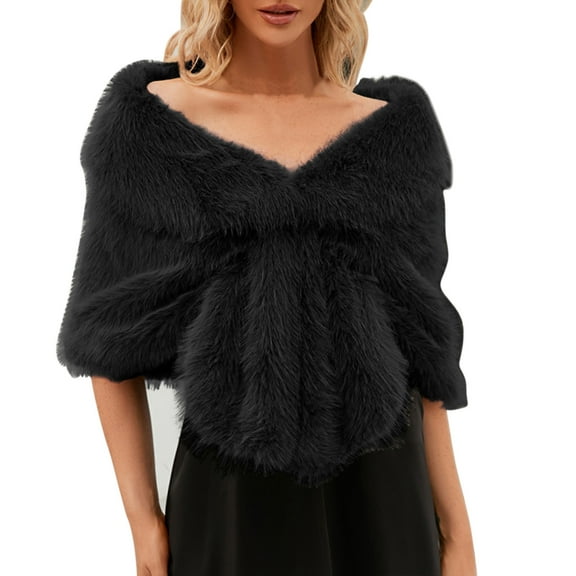 HJYCHN Elegant Women's Wedding Bridal Shawl Stole Wrap Scarf Long Knit Fashion Accessory for Black One Size