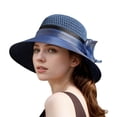 thumbnail image 1 of HJYCHN Elegant Women's Wide Brim Sun Hat for Summer Outdoor Wedding Tea Party and Events Navy M, 1 of 3