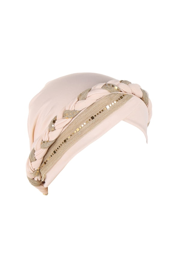 Ethnic Bohemian Floral Pleated Turban Headwrap Bandana Headwear for Women E One Size