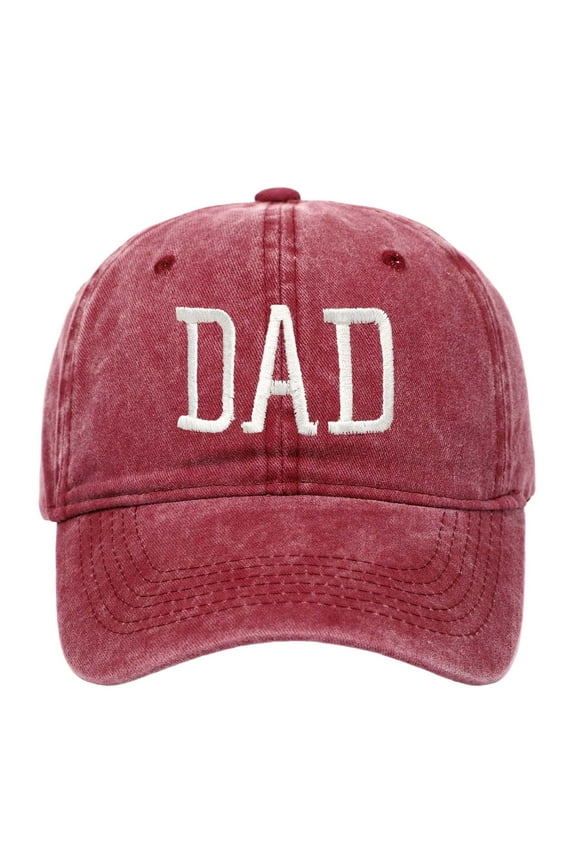 Fathers Day DAD Embroidered Baseball Cap Custom Printed Design For Dad Wine One Size
