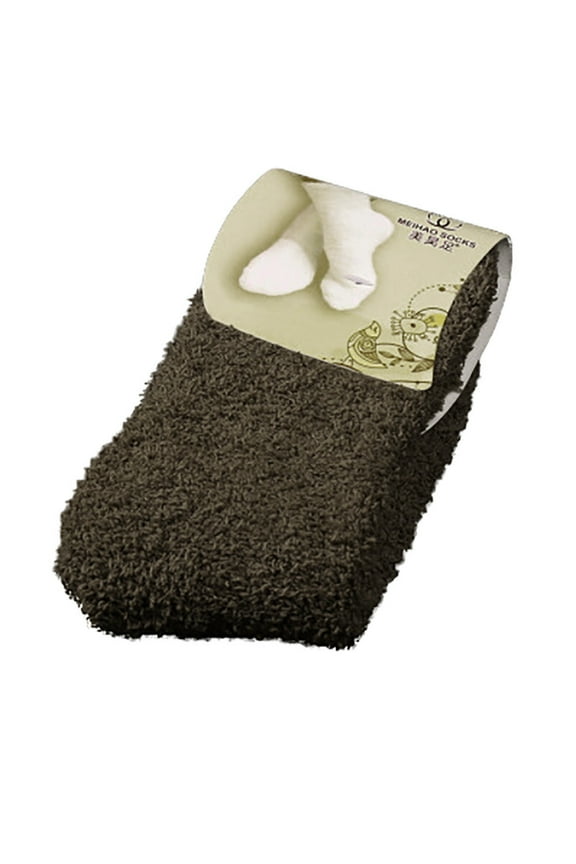 Fuzzy Socks for Women Colorful Girls Floor Warm Home Bed Soft Winter Socks in Coral Velvet Girls Socks Coffee One Size