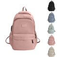 thumbnail image 1 of HJYCHN Girl School Backpack Stylish Solid Color Large Capacity Daypack for Girls Kids College School Everyday Use School Backpacks Pink One Size, 1 of 5
