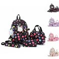 thumbnail image 1 of HJYCHN Girls Backpack Strawberry Floral Print 4Pc Set Daypack with Multi Pockets Charm Back to School Supplies for Kids Backpack for Boys Black, 1 of 7