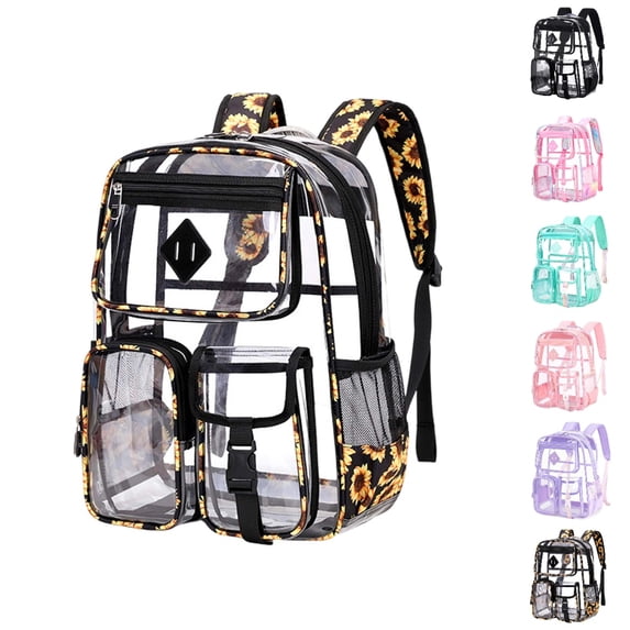HJYCHN Girls Clear Backpack Large Capacity Water-Resistant for Elementary Middle School Students 8-15 Years School Backpack for Girls Yellow One Size
