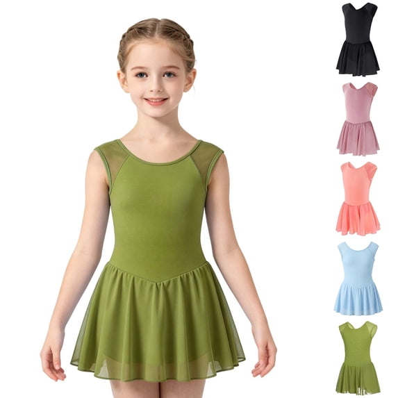 HJYCHN Girls Dance Leotard Sleeveless Ballet Practice Dress with Elegant Leotard Style for Summer for Girls Dresses 5-6 Years