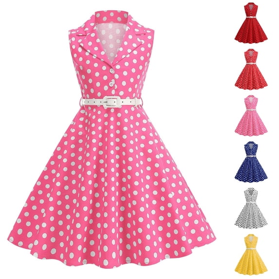 HJYCHN Girls Dresses Classic Sleeveless Dress with Adjustable Belt and Notched Collar for Back to School Dresses for Girls 3-4 Years